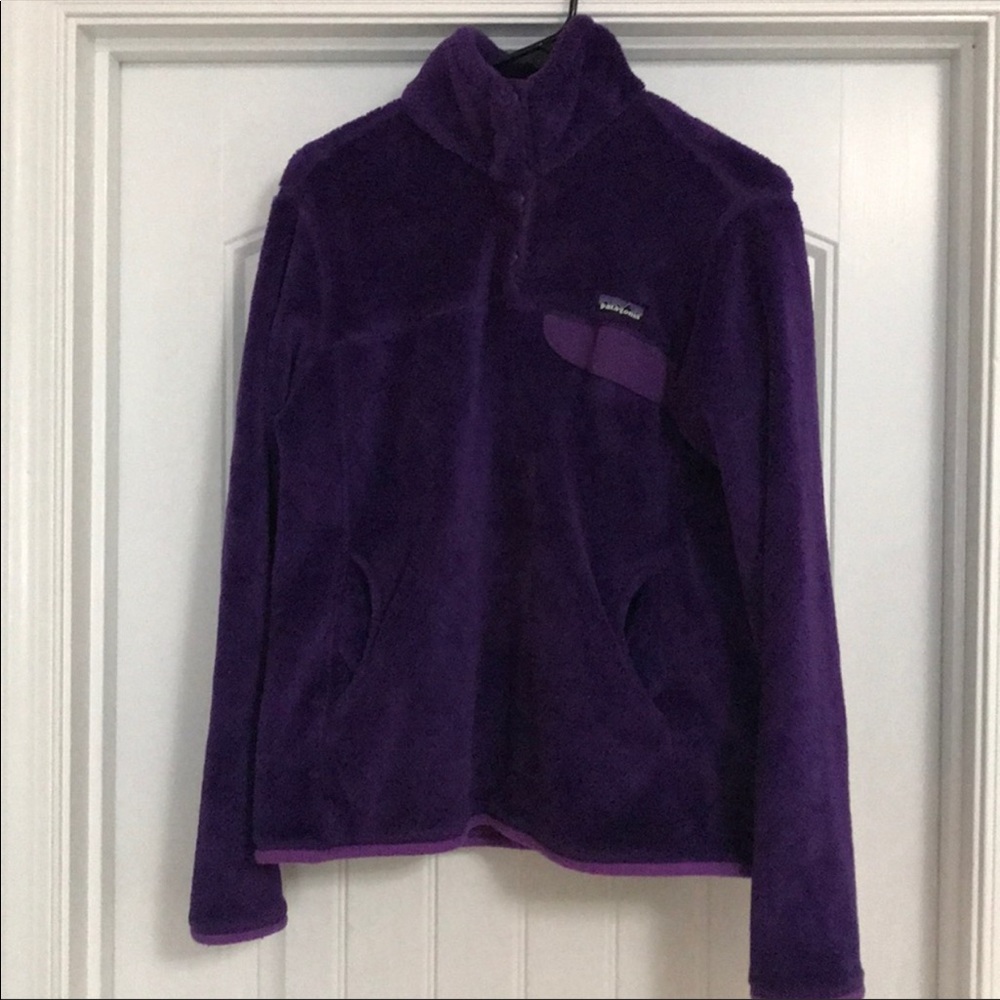 Patagonia fuzzy fleece women’s large purple